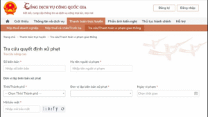 nộp phạt nguội, phạt nguội online