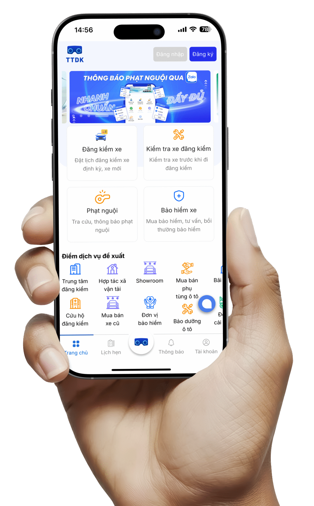 giao diện app, phạt nguội, wiigo